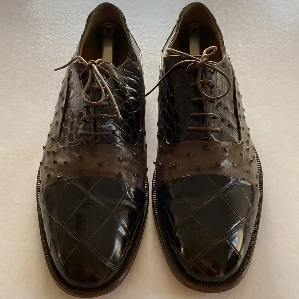 MAURI Men’s Genuine Alligator Leather Oxfords Size 11 M. Made in Italy.